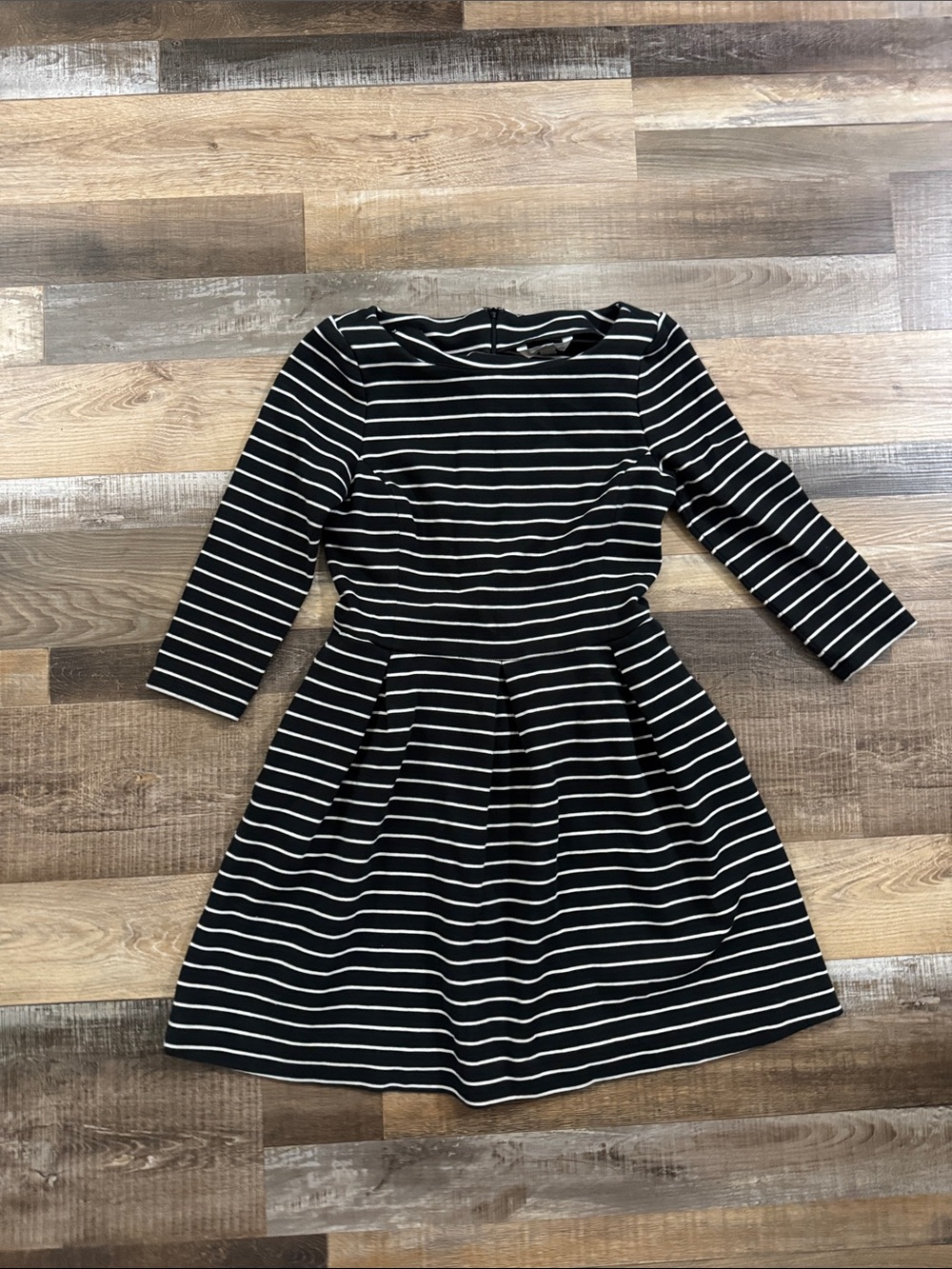 Banana Republic Black and White Striped Midi Dress